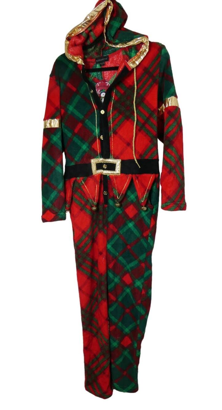 men's Blizzard Bay Jester Christmas one piece jumper, size: small, NEW